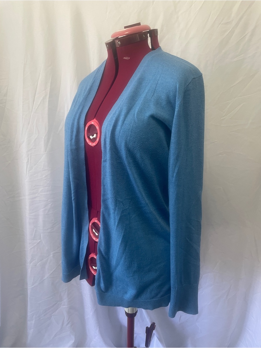 Northern Reflections Sky Blue Open-Front Women's Cardigan